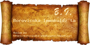 Borovicska Immakuláta névjegykártya